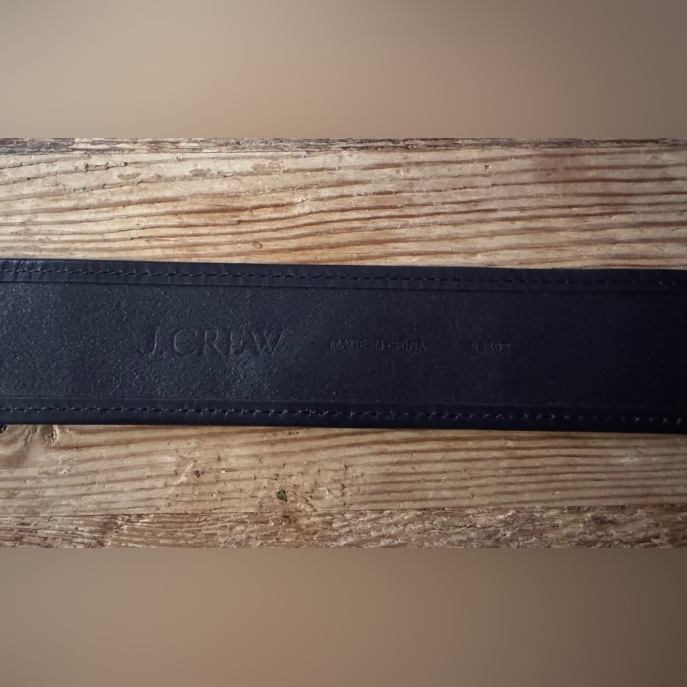 J. Crew Womens Black Leather Natural Twill Insert Corset Waist Belt Size Large - Picture 7 of 10